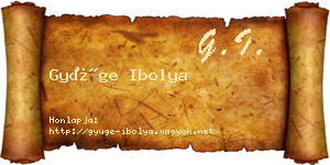 Gyüge Ibolya névjegykártya